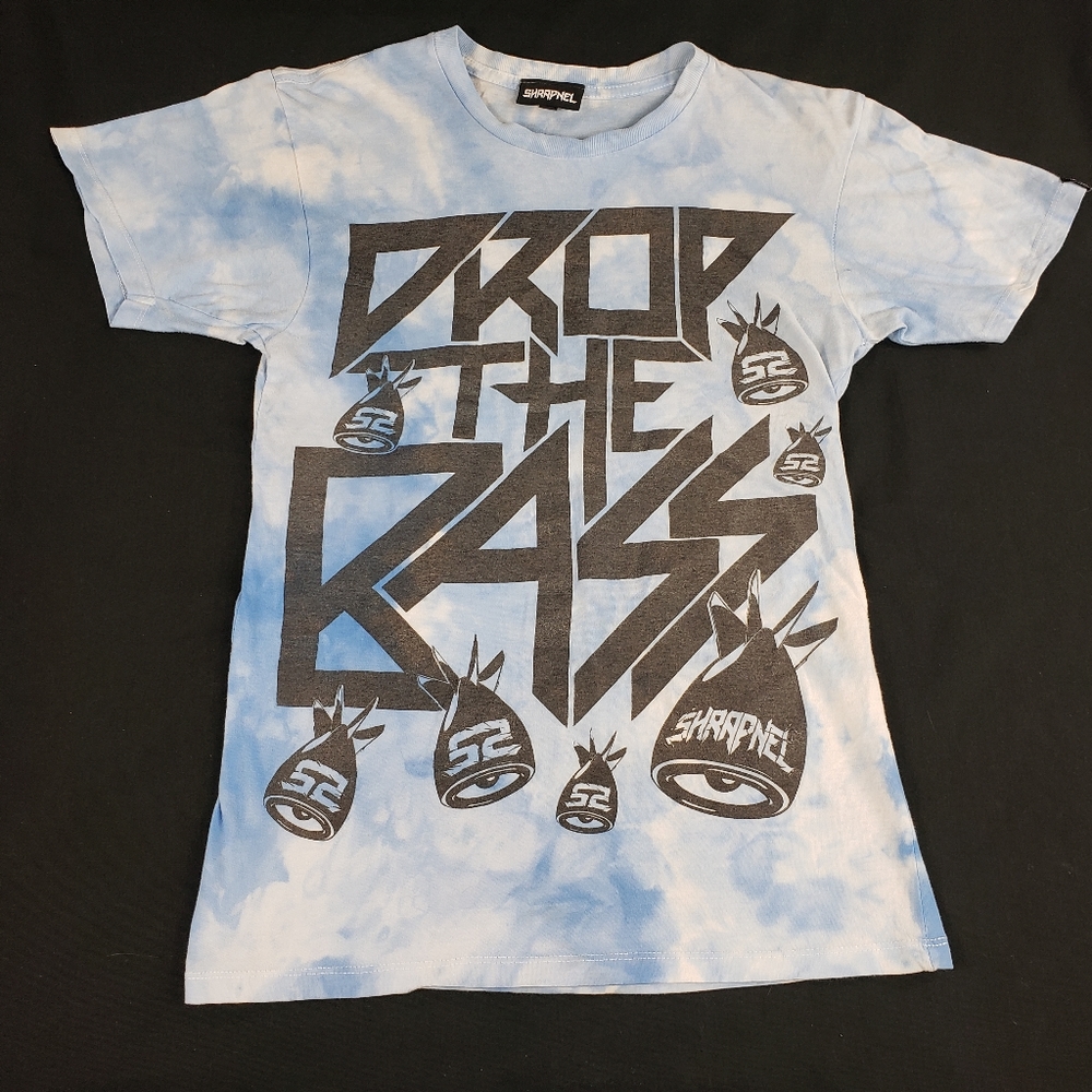 CUSTOM Tie Dye EDM Rave Festival Shirt Mens Small Drop the Bass Dubstep